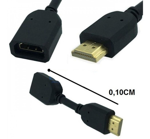 Cabo Adaptador Hdmi Macho X Femea Emenda Extensor - 10cm