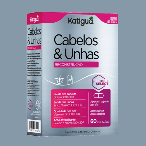 Kit 12 Vitaminas Cabelos E Unhas Com 60 Capsulas - Katiguá Sem Sabor
