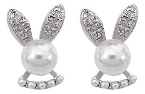 Dainty Rabbit Cubic Zirconia Stud Pendientes Para Mujeres Ni