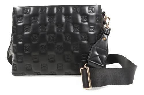 Bolsa Crossbody Cloe Para Mujer Diseño Bordado Con Asa Color Negro