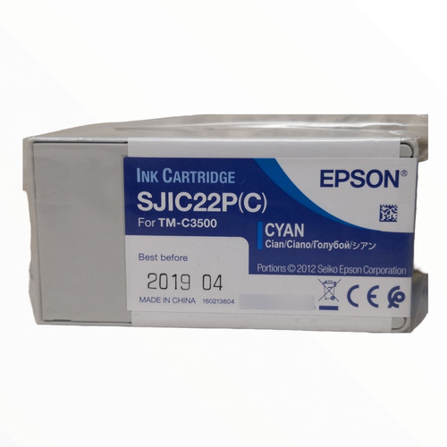 Cartuchos Epson Sjic22p(c) Sjic22p(y) Para Tm-c3500