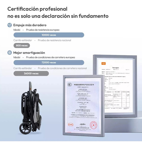 Carriola Para Bebé Reclinable De Bastón Cochecito Plegable Gris Gris