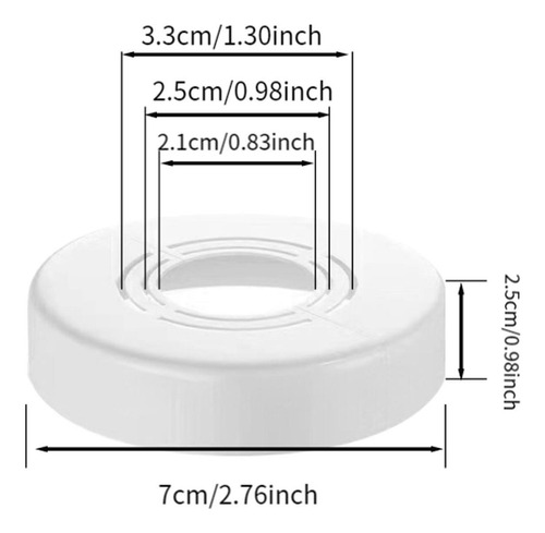 Cubierta De Para Decoración De Tuberías, 7 Cm X 2,5 Cm