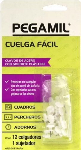 Cuelga Facil Clavos Acero Soporte Plastico. ( Benavidez )