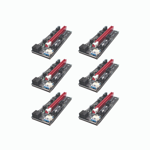 Combo 6 Risers Para Pci Express 1x A 16x, Ideal Minería