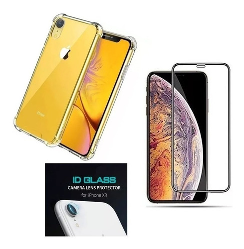 Kit Capa iPhone XR + Película 6d Vidro + Pel. Camera