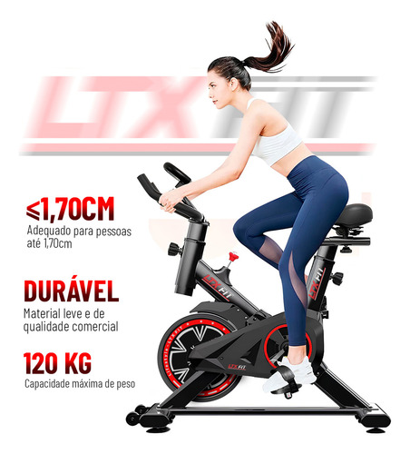 Bicicleta Ergométrica Spinning Fitness Ltx Fit Lt-811s 8kg De Inercia