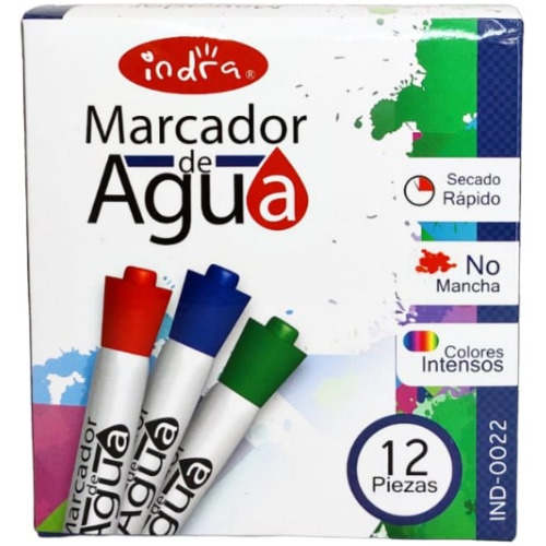 Caja De Marcadores De Agua Un Solo Tono 12pz