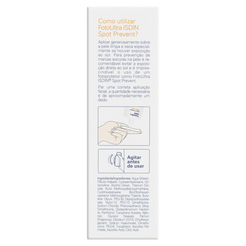 Imagem 2 de 2 de Protetor Solar Spot Prevent FPS 99 Foto Ultra Isdin Fusion Fluid Caixa 50ml