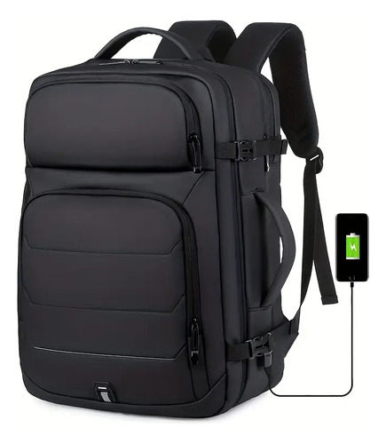 Mochila De Viaje Expandible, Mochila Para Computadora De 17.3 Pulgadas, Bolsa De Trabajo De Negocios Antirrobo Con Interfaz Usb