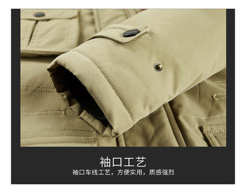 Abrigo Algodón Con Cuello Pelo Felpa Invierno Para Hombre
