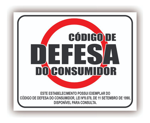 Placa Código De Defesa Do Consumidor  25x20