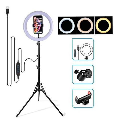 Imagen 3 de 3 de Aro De Luz Led Flash Selfie Anillo De 12 Pulgadas