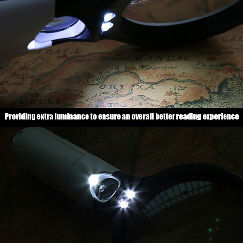 Lupa Led 2.5x 45x For Lectura, Joyería, Mapas Y
