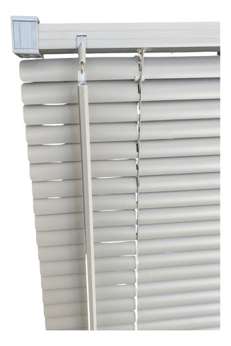Persiana Horizontal Pvc Block 25mm Cinza 120 (l) X 220 (a) Cm Lâminas Flexíveis Com Alta Cobertura