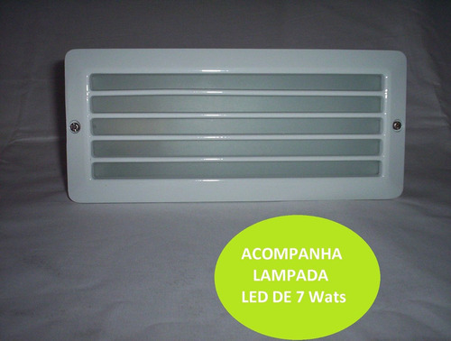 Embutido De Parede Com Grade - Luminária Com Lampada Led 7w