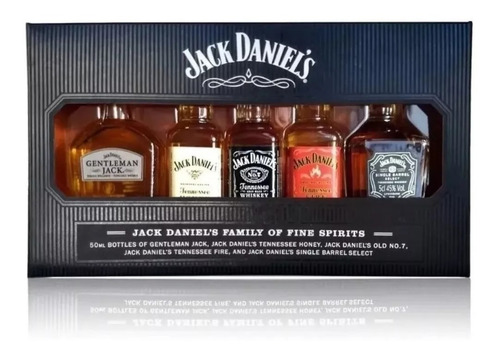 Kit Miniatura De Bebida Jack Daniels 50ml C/ Estojo Original