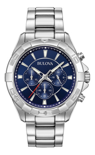 96a215 Reloj Bulova Clásicos Sport Plateado/azul