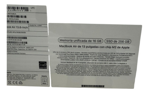 Mac Air M2 16 Gb Ram Ssd 256 Plateado