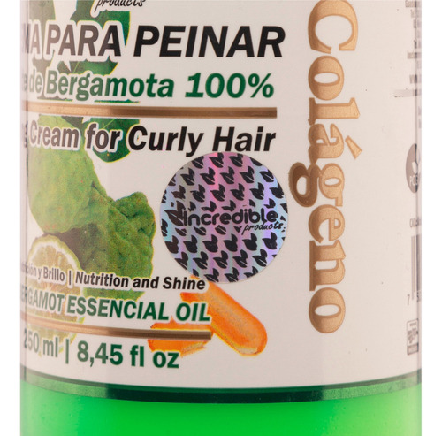 Crema Para Peinar Rizos Con Bergamota Y Colageno 250 Ml