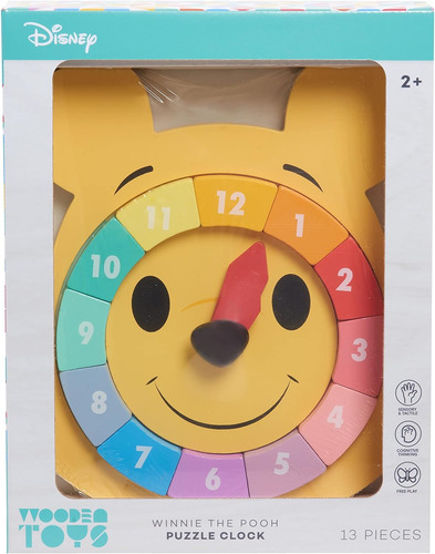 Disney Wooden Toys Winnie The Pooh Puzzle Clock, Aprendizaje