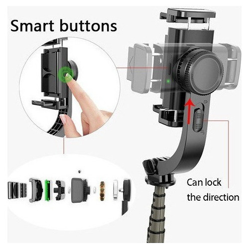 Estabilizador De Cardán, Bastón Bluetooth Para Selfies Y Trí