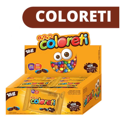 24 Coloreti Chocolate Jazam 18gr Confete Mini Confeito Festa