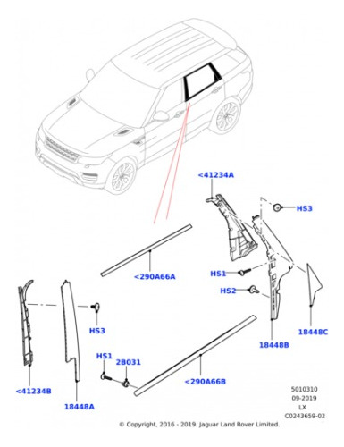 Acabamento Da Coluna Da Porta Traseira Ld Range Rover Sport 