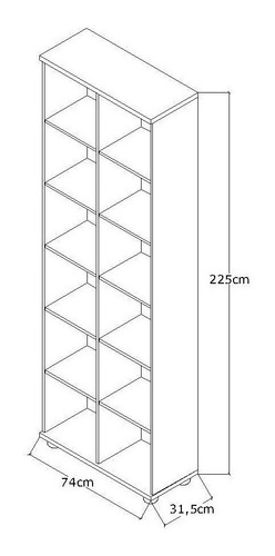 Imagen 3 de 5 de Biblioteca Estanteria 12 Cubos 100 % Mdf 074x225x032 - 1289