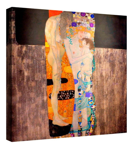 Cuadro Canvas Las Tres Edades De La Mujer Gustav Klimt Color Natural Armazón Natural