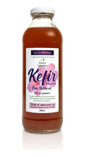 Kefir De Agua Con Flor De Jamaica Bebida Probiótico 2 Litros