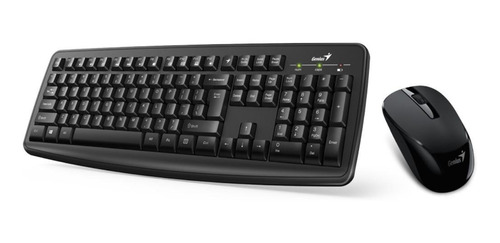 Kit de teclado y mouse inalámbrico Genius KM-8100 Español Latinoamérica de color negro