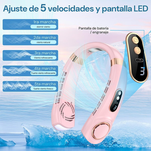 Ventilador Cuello Usb Recargable Ventilador Cuello Sin Aspas