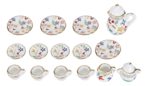 1:12 Dollhouse Miniatura Porcelana Flor Chá Xícara Cozinha D
