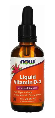 Vitamina D3 Líquida 400 Iu 59ml Now
