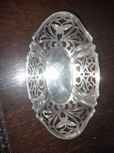 Antigua Bandeja Calada De Plata Esterlina Inglesa Plateado (Usado)