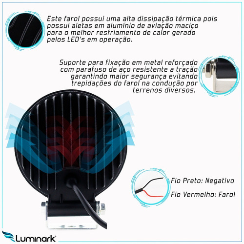 Imagem 3 de 7 de Par Farol Auxiliar Milha Led 18w F250 F350 F150 Classe A