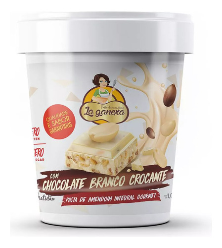 Pasta De Amendoim Chocolate Branco Crocante 450g - La Ganexa