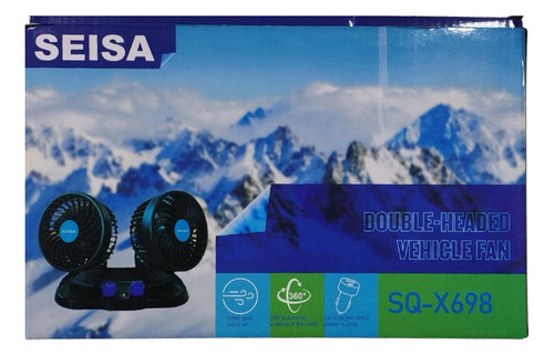 Ventilador Doble 6 Pulgadas Para Auto 12v Con 2 Usb 5 Aspas
