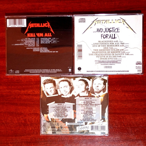 Lote Cds Metallica - Kill 'em All, And Justice, Garage Inc Standard (Usado)