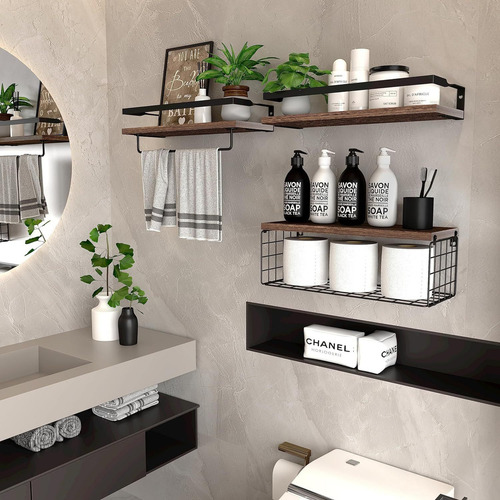 Organizador Estantes De Baño Con Cesta De Almacenamiento