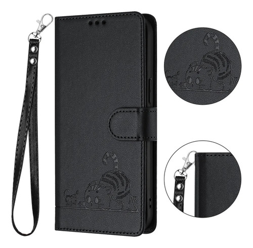 Funda Tipo Cartera Con Estampado De Gato Para M32 4g/m22