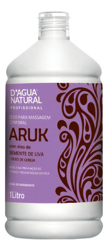 10un Óleo Massagem Semente Uva Cereja 1lt D'agua Natural