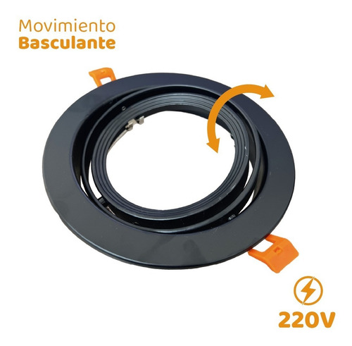 Imagen 5 de 9 de Spot Embutir Ar111 Led Redondo Movil Aluminio Gu10 220v