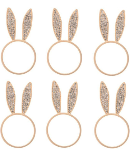 Juego 6 Servilleteros Pascua Orejas Conejo Diamantes Imitaci