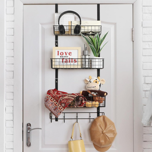 Pantry Door Organizer Black Over The Door Organizer With Hoo