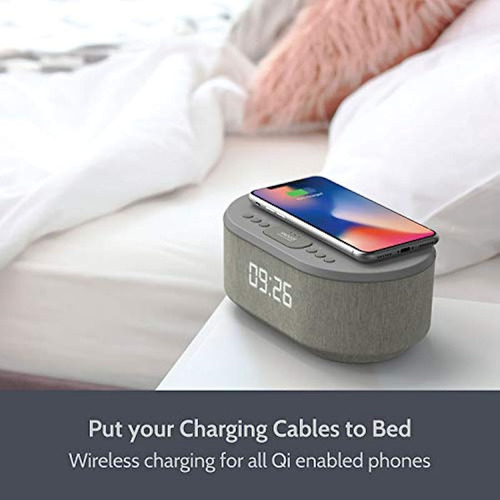 Reloj Despertador Con Usb/bluetooth, Color Gris