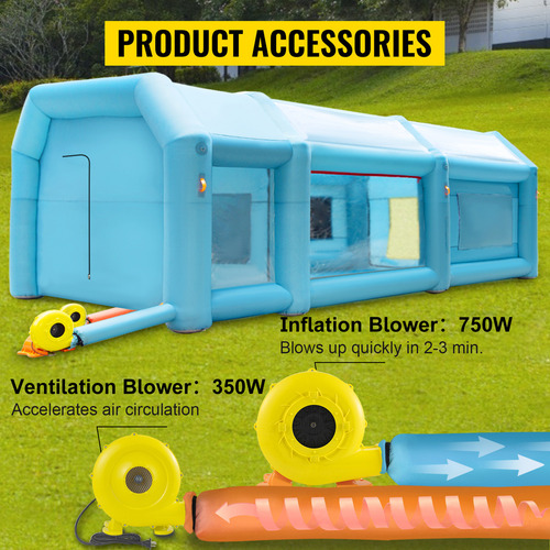 Vevor Cabina De Pintura Inflable Para Coche 7x4x2.5 M