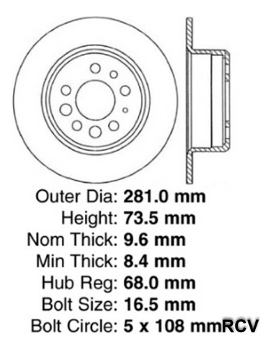 Disco Frenos  Trasera Para Volvo 240   1991