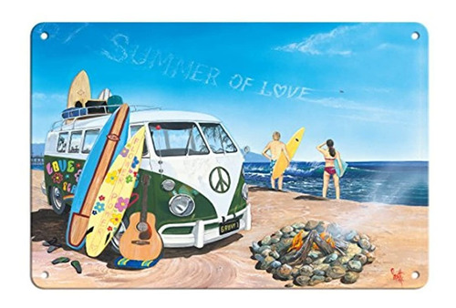 Vw Volkswagen Van On Beach Con Tablas De Surf